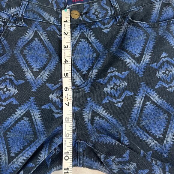 Y2K Vintage Chaps Ralph Lauren Women’s Aztec Print Cropped Denim Jeans Size 10 - Picture 4 of 8